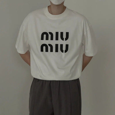 Zhou Print Round-Neck T-Shirt-korean-fashion-T-Shirt-Zhou's Closet-OH Garments