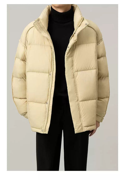 Zhou Quilted Stand Collar Down Jacket-korean-fashion-Jacket-Zhou's Closet-OH Garments