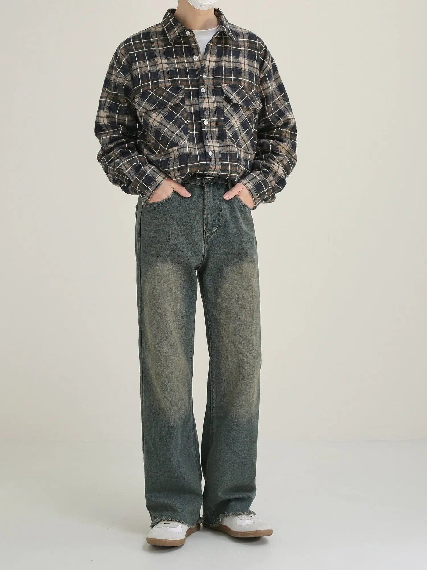 Zhou Raw Ends Faded Jeans-korean-fashion-Jeans-Zhou's Closet-OH Garments