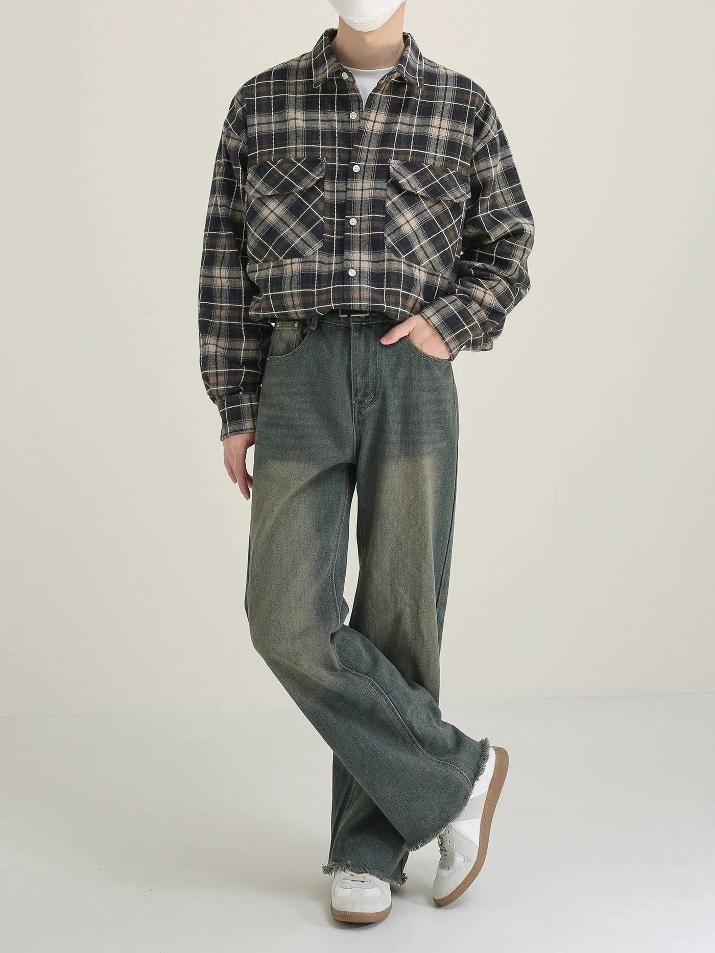 Zhou Raw Ends Faded Jeans-korean-fashion-Jeans-Zhou's Closet-OH Garments