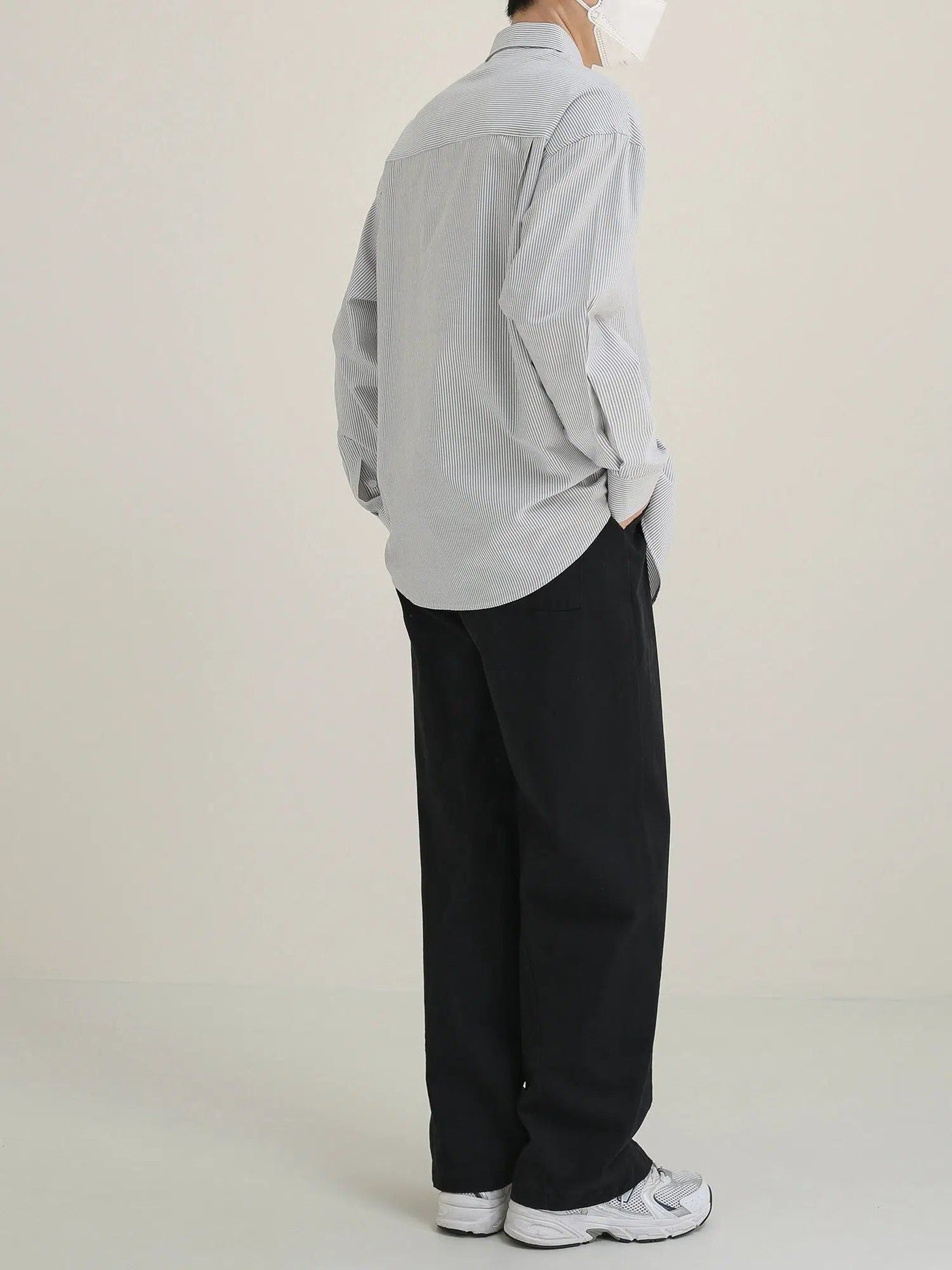 Zhou Regular Fit Striped Shirt-korean-fashion-Shirt-Zhou's Closet-OH Garments