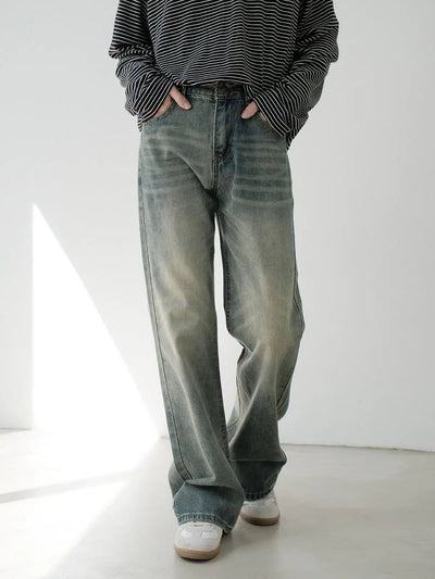 Zhou Regular Whisker Lines Jeans-korean-fashion-Jeans-Zhou's Closet-OH Garments