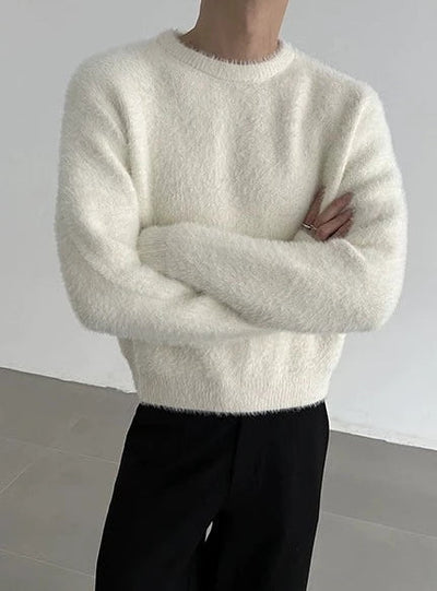 Zhou Relaxed Fit Fuzzy Sweater-korean-fashion-Sweater-Zhou's Closet-OH Garments