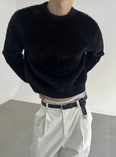 Zhou Relaxed Fit Fuzzy Sweater-korean-fashion-Sweater-Zhou's Closet-OH Garments