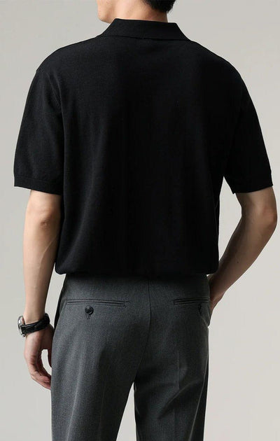 Zhou Relaxed Fit Knit Polo-korean-fashion-Polo-Zhou's Closet-OH Garments