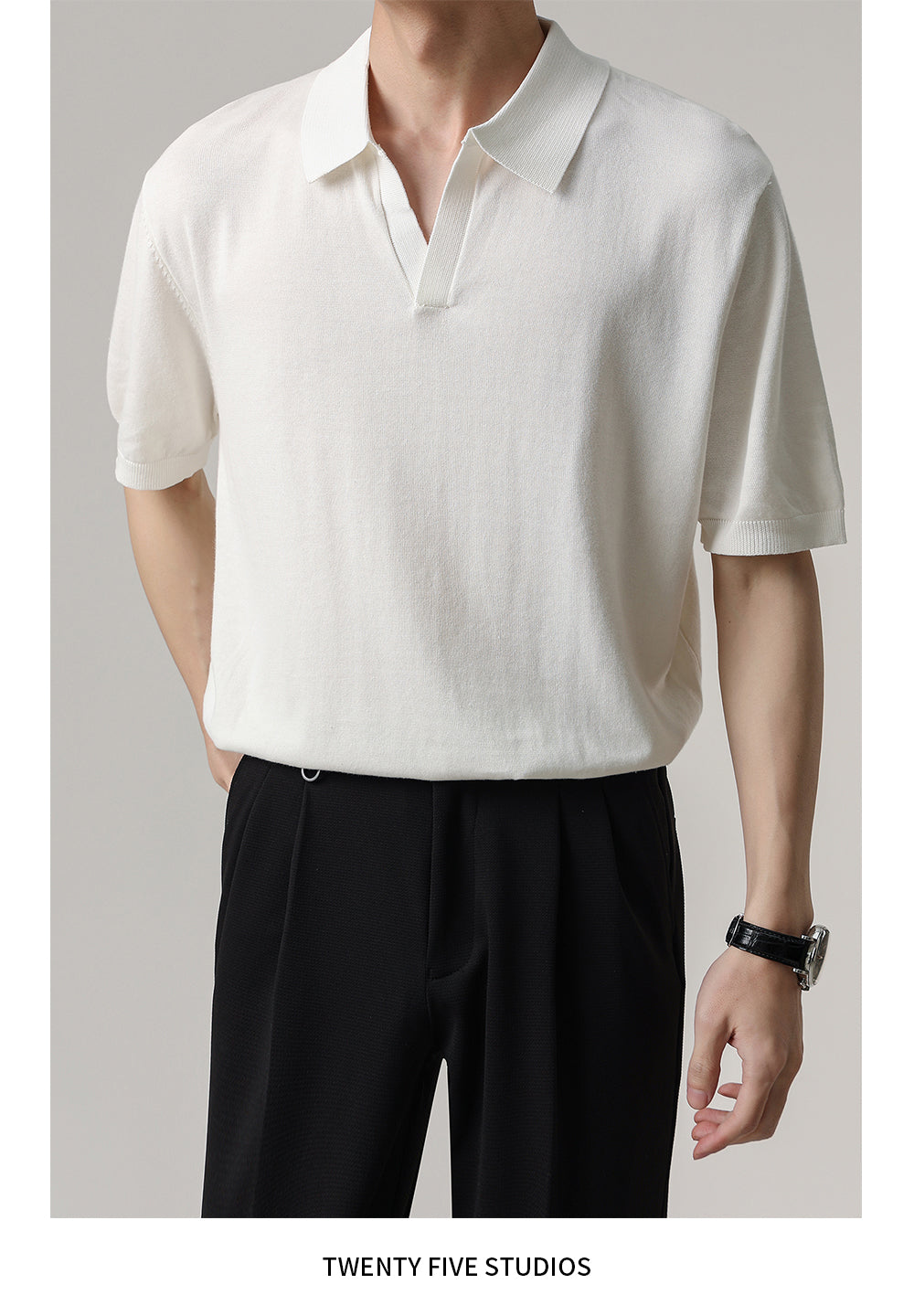 Zhou Relaxed Fit Knit Polo-korean-fashion-Polo-Zhou's Closet-OH Garments