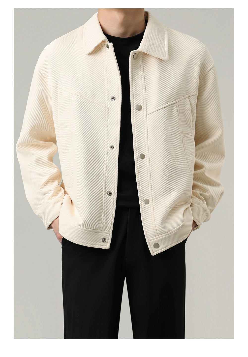 Zhou Relaxed Fit Lined Textured Jacket-korean-fashion-Jacket-Zhou's Closet-OH Garments