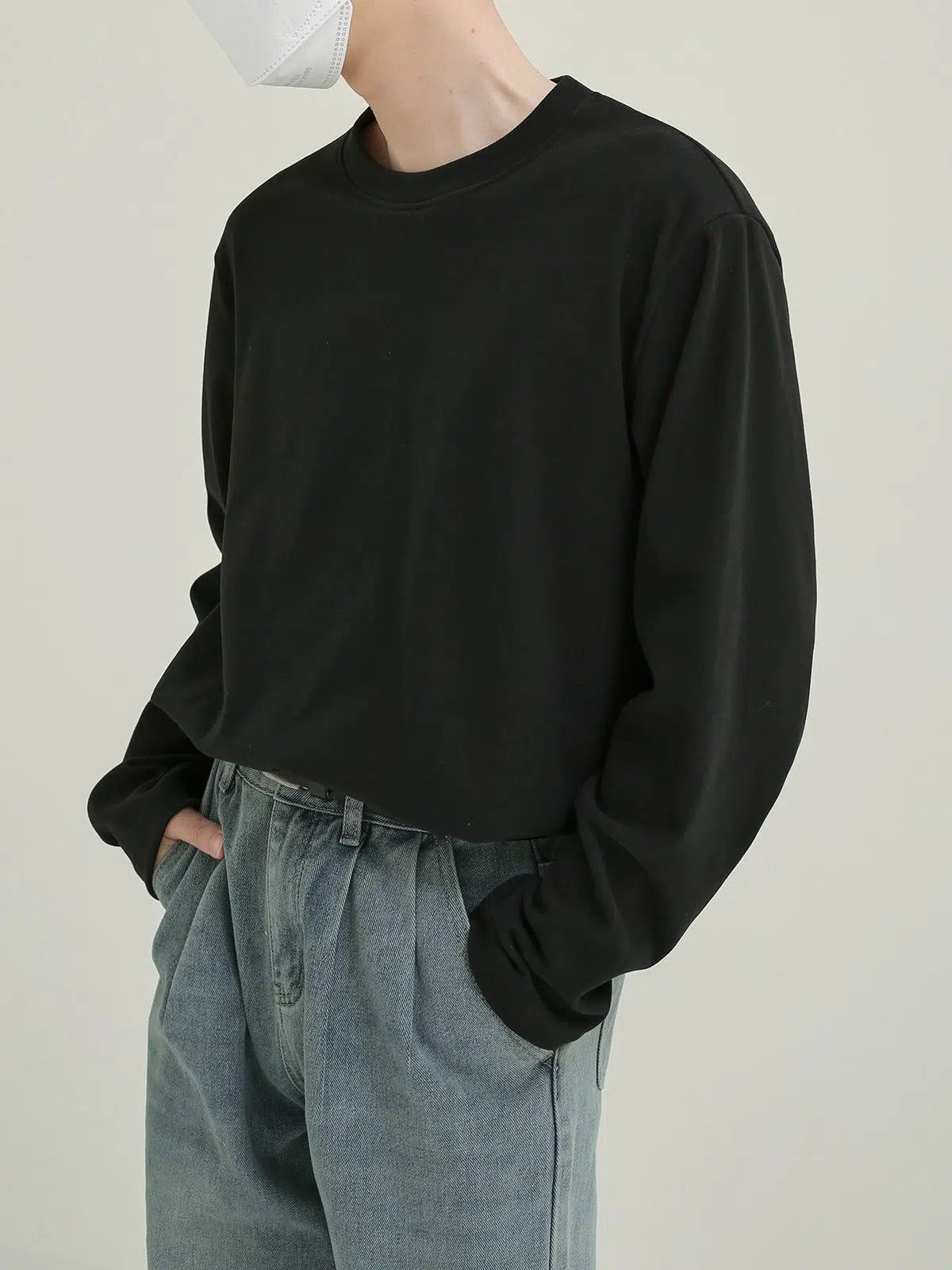 Zhou Relaxed Fit Long Sleeve T-Shirt-korean-fashion-T-Shirt-Zhou's Closet-OH Garments