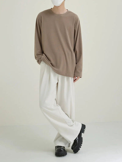 Zhou Relaxed Fit Long Sleeve T-Shirt-korean-fashion-T-Shirt-Zhou's Closet-OH Garments