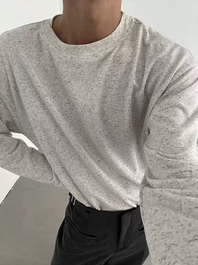 Zhou Relaxed Fit Textured Long Sleeve T-Shirt-korean-fashion-T-Shirt-Zhou's Closet-OH Garments