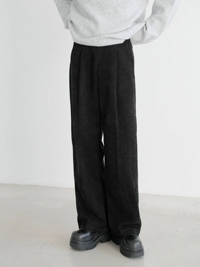 Zhou Relaxed Fit Velvet Pants-korean-fashion-Pants-Zhou's Closet-OH Garments