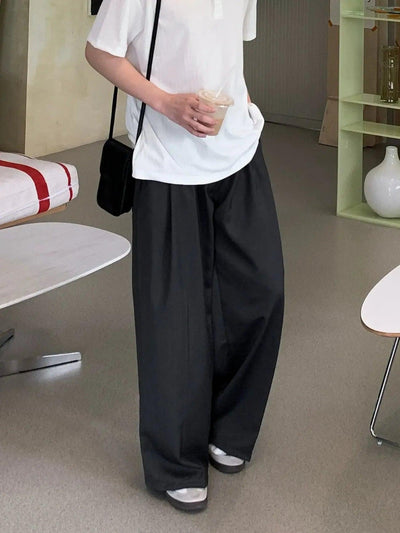 Zhou Relaxed Flow Wide Cut Pants-korean-fashion-Pants-Zhou's Closet-OH Garments