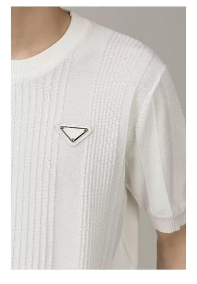 Zhou Rib Textured Knit T-Shirt-korean-fashion-T-Shirt-Zhou's Closet-OH Garments