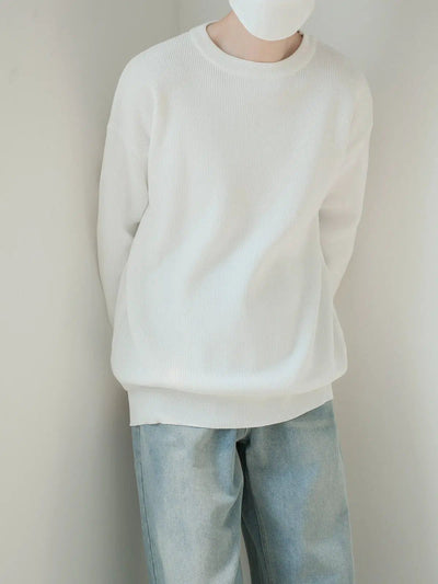 Zhou Ribbed Knit Comfty Sweater-korean-fashion-Sweater-Zhou's Closet-OH Garments