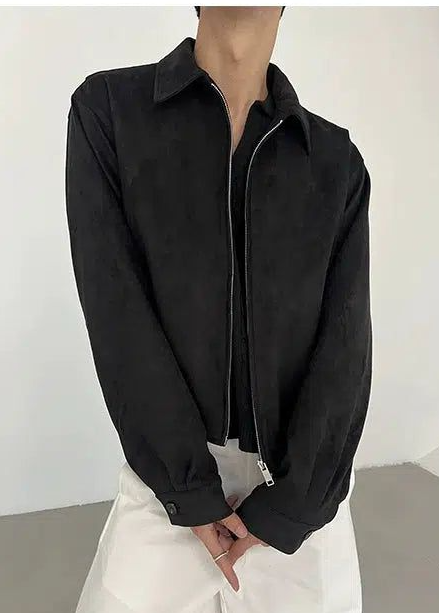 Zhou Ruched Hem Casual Leather Jacket-korean-fashion-Jacket-Zhou's Closet-OH Garments