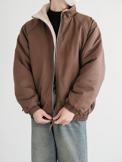 Zhou Ruched Hem Fleece Lined Jacket-korean-fashion-Jacket-Zhou's Closet-OH Garments