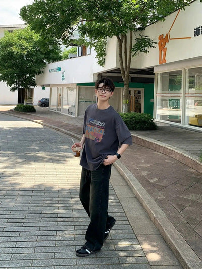 Zhou Rust Faded Straight Leg Jeans-korean-fashion-Jeans-Zhou's Closet-OH Garments