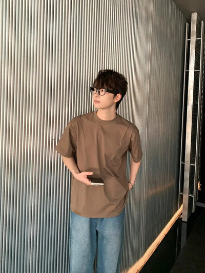 Zhou Seam Details Boxy Fit T-Shirt-korean-fashion-T-Shirt-Zhou's Closet-OH Garments