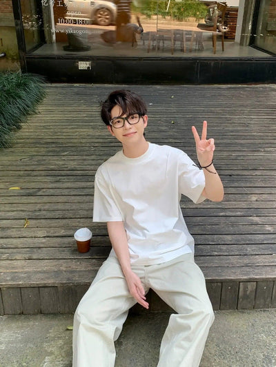 Zhou Seam Details Boxy Fit T-Shirt-korean-fashion-T-Shirt-Zhou's Closet-OH Garments