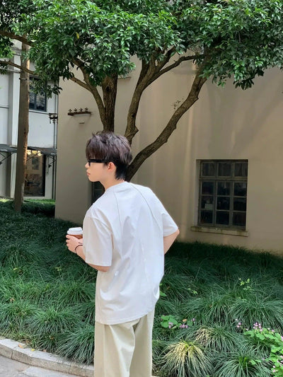 Zhou Seam Details Boxy Fit T-Shirt-korean-fashion-T-Shirt-Zhou's Closet-OH Garments