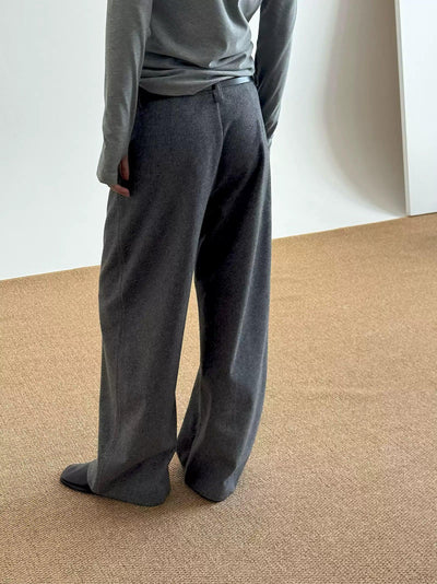 Zhou Seam Lines Double-Waist Pants-korean-fashion-Pants-Zhou's Closet-OH Garments