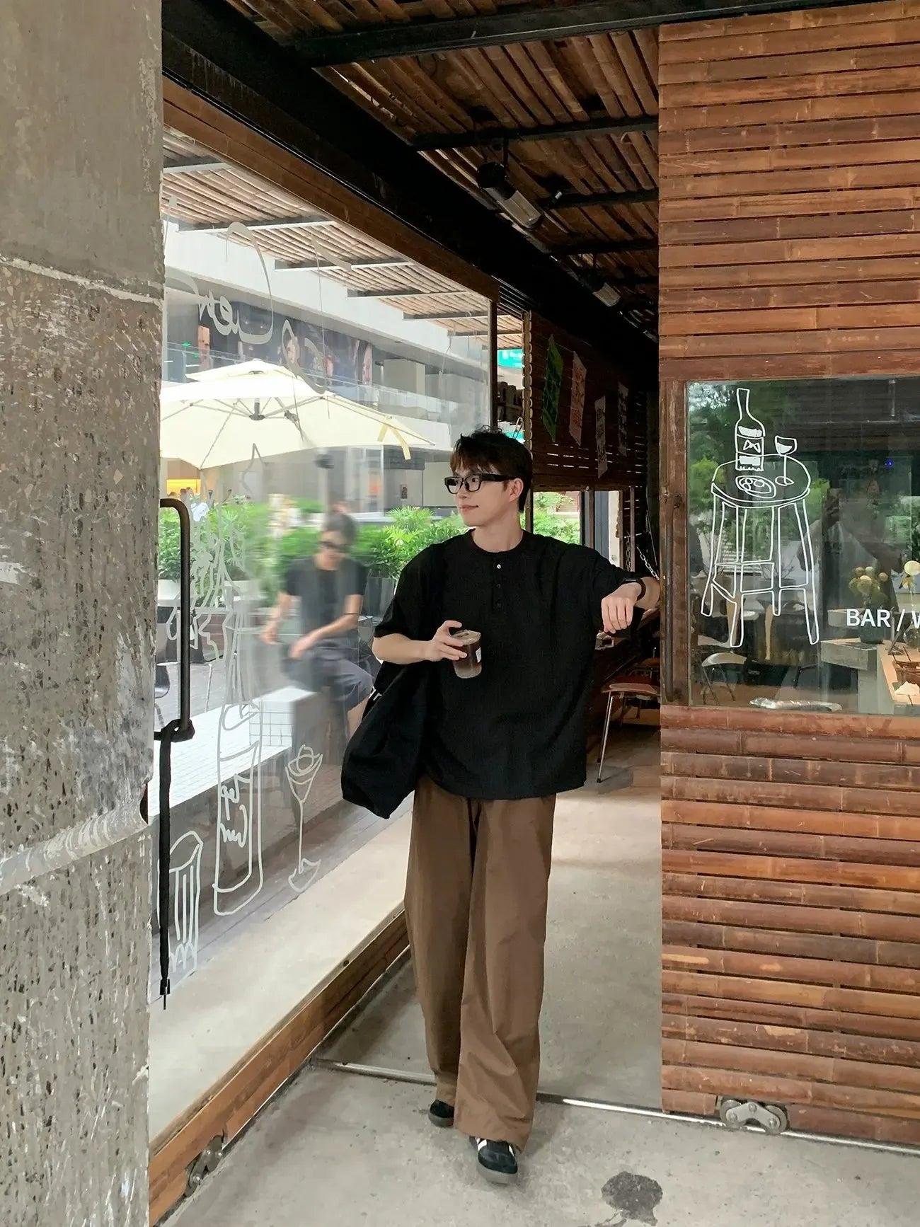 Zhou Side Pleated Loose Fit Pants-korean-fashion-Pants-Zhou's Closet-OH Garments