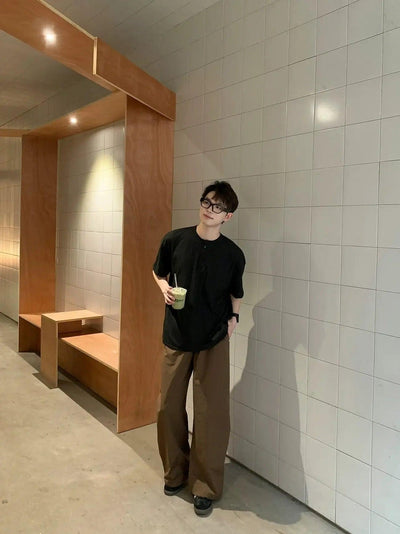 Zhou Side Pleated Loose Fit Pants-korean-fashion-Pants-Zhou's Closet-OH Garments