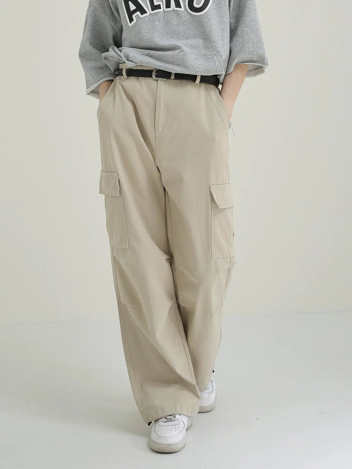 Zhou Side Pocket Pleated Cargo Pants-korean-fashion-Pants-Zhou's Closet-OH Garments