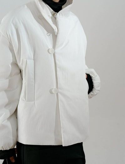 Zhou Side Pockets Butttoned Puffer Jacket-korean-fashion-Jacket-Zhou's Closet-OH Garments