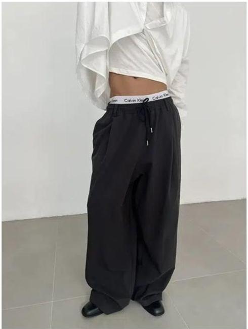 Zhou Slant Pocket Drawstring Pants-korean-fashion-Pants-Zhou's Closet-OH Garments