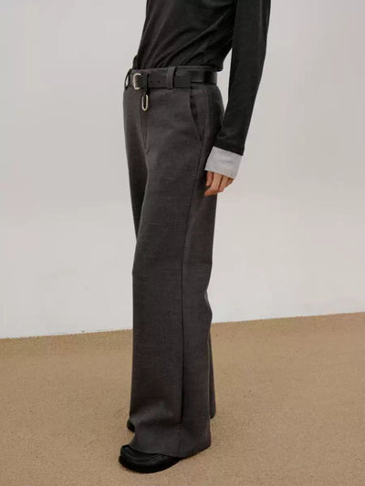 Zhou Slant Pocket Flared Trousers-korean-fashion-Trousers-Zhou's Closet-OH Garments