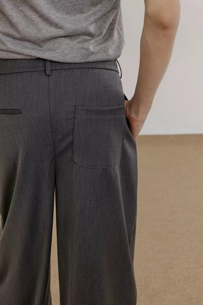 Zhou Slant Pocket Fold Pleated Trousers-korean-fashion-Trousers-Zhou's Closet-OH Garments