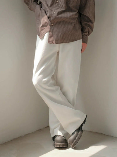 Zhou Slant Pocket Wide Clean Fit Pants-korean-fashion-Pants-Zhou's Closet-OH Garments