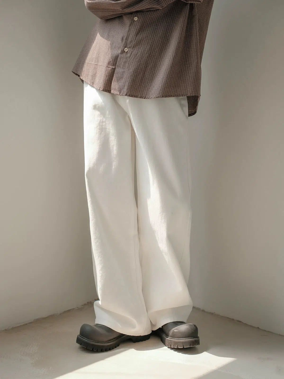 Zhou Slant Pocket Wide Clean Fit Pants-korean-fashion-Pants-Zhou's Closet-OH Garments