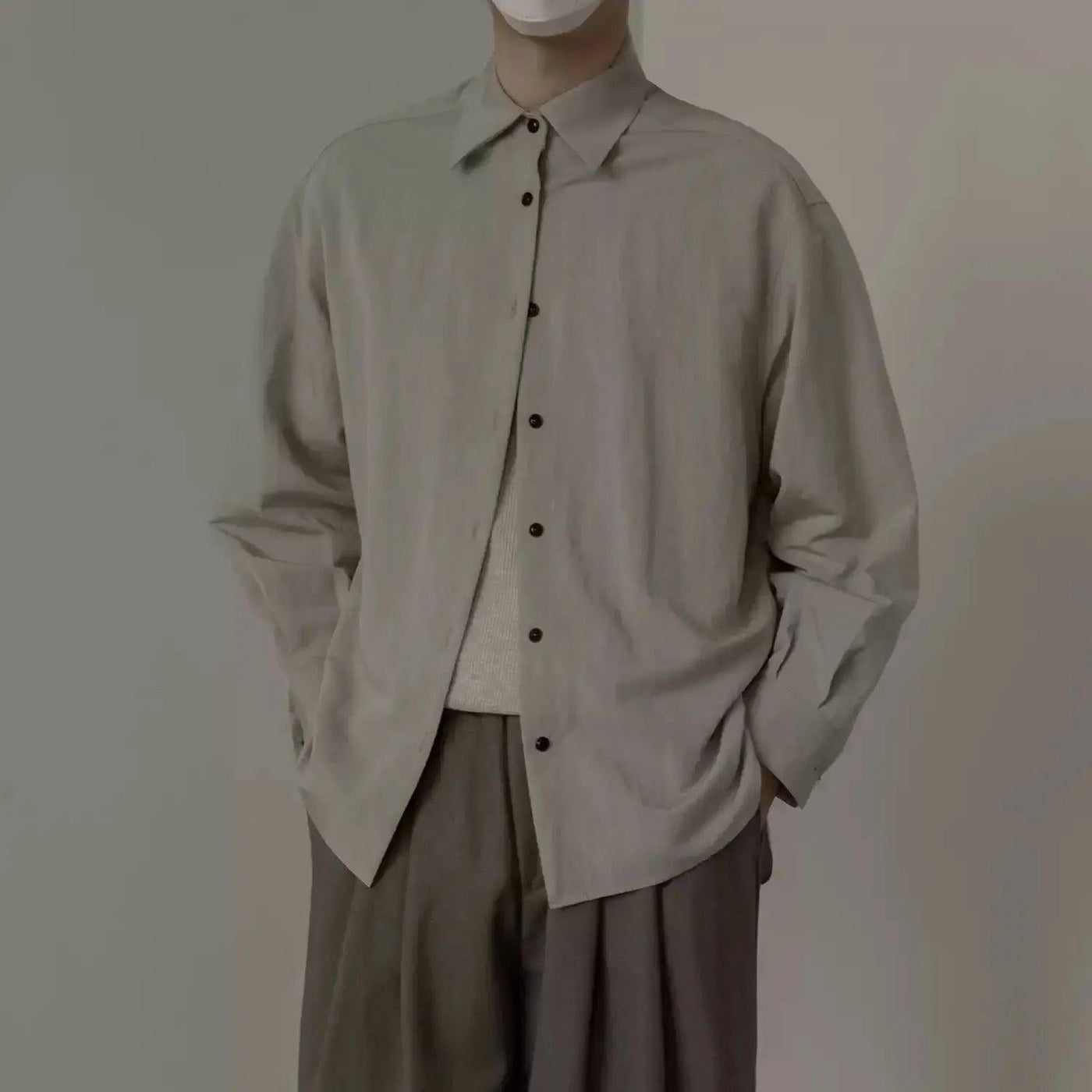 Zhou Sleek Buttoned Long Sleeve Shirt-korean-fashion-Shirt-Zhou's Closet-OH Garments