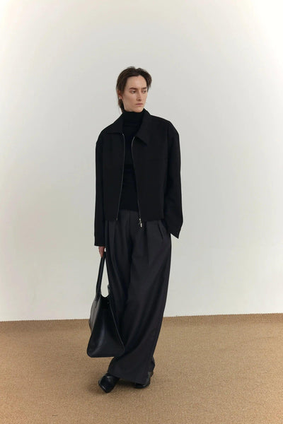 Zhou Sleek Dual-End Zip Boxy Jacket-korean-fashion-Jacket-Zhou's Closet-OH Garments