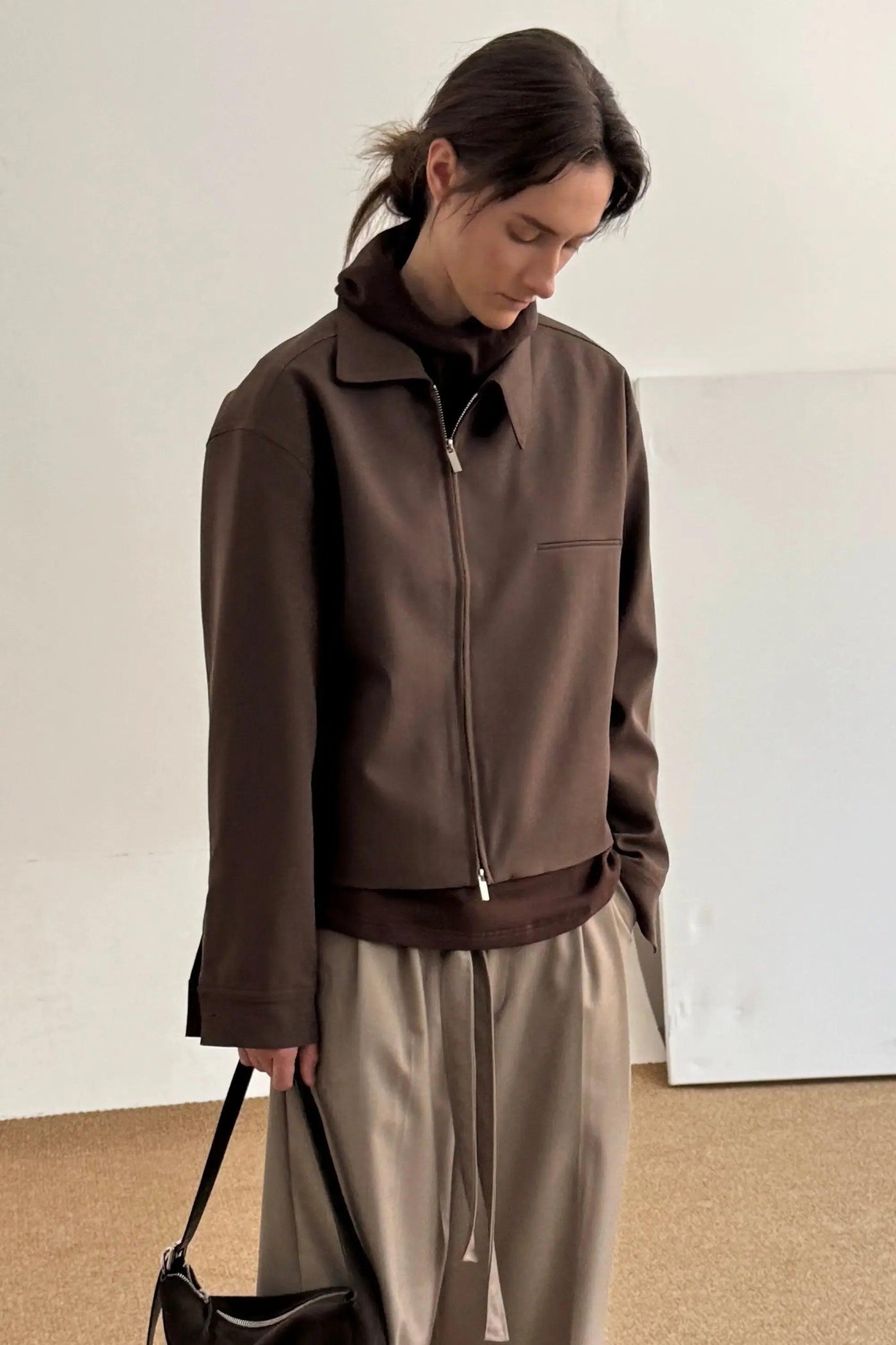 Zhou Sleek Dual-End Zip Boxy Jacket-korean-fashion-Jacket-Zhou's Closet-OH Garments