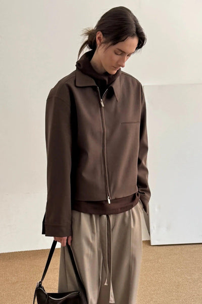 Zhou Sleek Dual-End Zip Boxy Jacket-korean-fashion-Jacket-Zhou's Closet-OH Garments