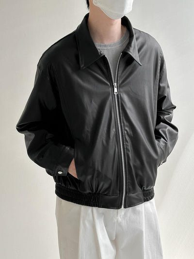 Zhou Sleek Moto Style PU Leather Jacket-korean-fashion-Jacket-Zhou's Closet-OH Garments