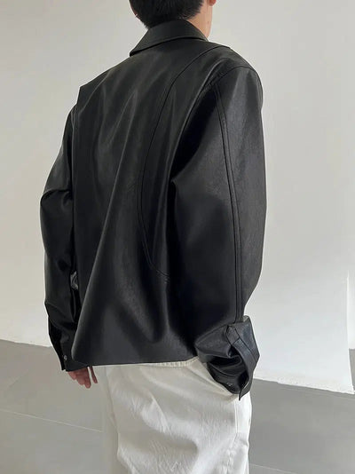 Zhou Sleek Stitched Moto PU Leather Jacket-korean-fashion-Jacket-Zhou's Closet-OH Garments