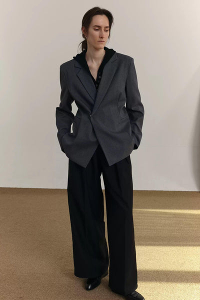 Zhou Sleek Structured Lapel Blazer-korean-fashion-Blazer-Zhou's Closet-OH Garments