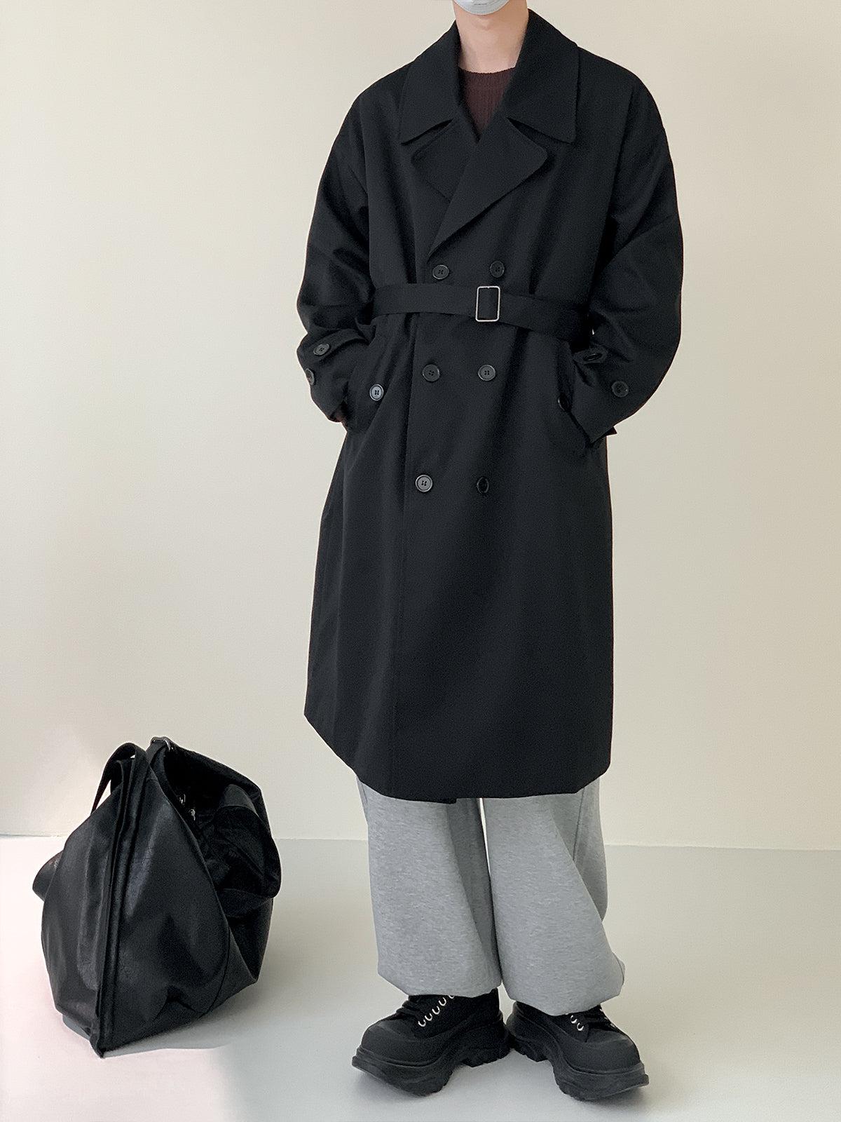 Zhou Sleek Style Belted Trench Coat-korean-fashion-Long Coat-Zhou's Closet-OH Garments
