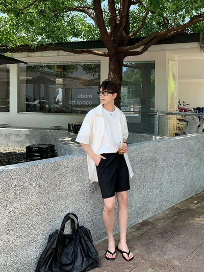 Zhou Sleek Suit Shorts-korean-fashion-Shorts-Zhou's Closet-OH Garments