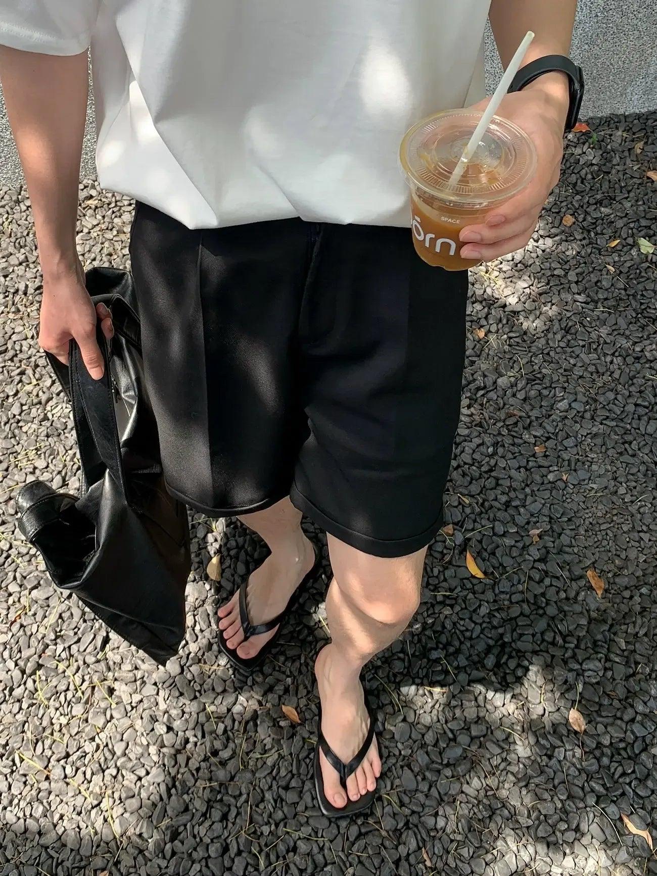 Zhou Sleek Suit Shorts-korean-fashion-Shorts-Zhou's Closet-OH Garments
