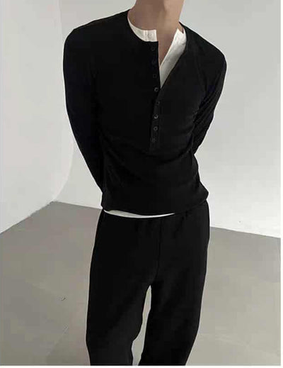 Zhou Slim Fit Buttoned T-Shirt-korean-fashion-T-Shirt-Zhou's Closet-OH Garments