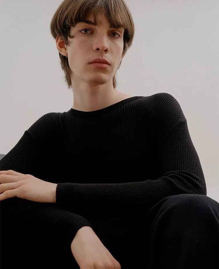 Zhou Slim Fit Ribbed Knit Sweater