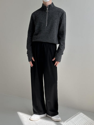 Zhou Smart Office Fold Pleated Trousers-korean-fashion-Pants-Zhou's Closet-OH Garments