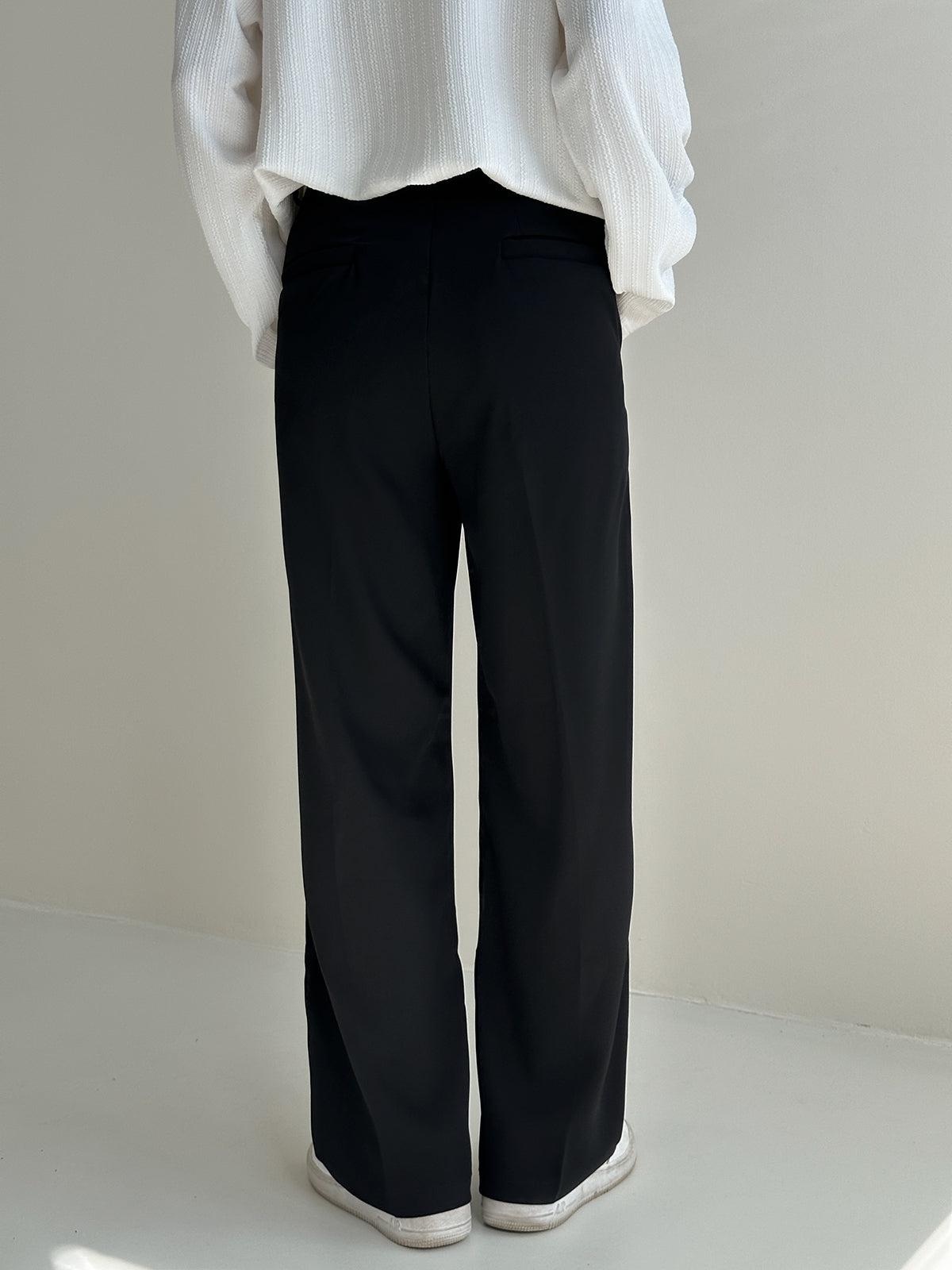 Zhou Smart Office Fold Pleated Trousers-korean-fashion-Pants-Zhou's Closet-OH Garments