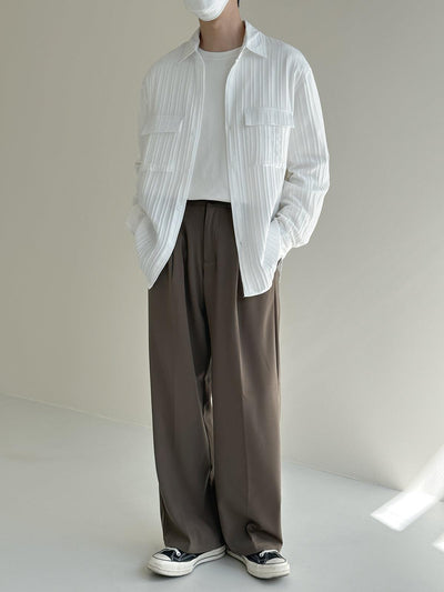 Zhou Smart Office Fold Pleated Trousers-korean-fashion-Pants-Zhou's Closet-OH Garments