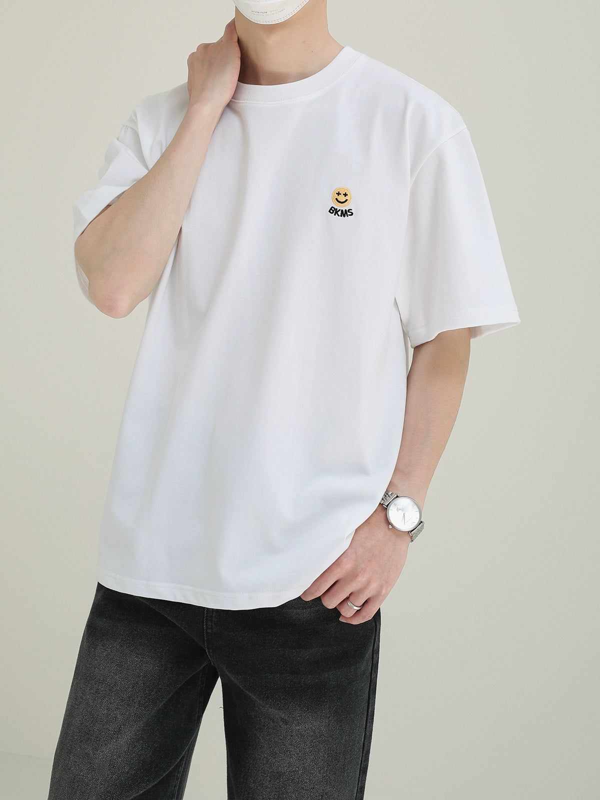 Zhou Smiley Face T-Shirt-korean-fashion-T-Shirt-Zhou's Closet-OH Garments